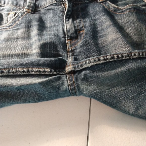 Calvin Klein Jeans Womens 6 Lean Bootcut Denim Flap Pockets Distressed Raw Hem - Picture 6 of 14